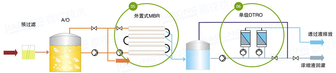 垃圾滲濾液處理工藝，單級DTRO工藝